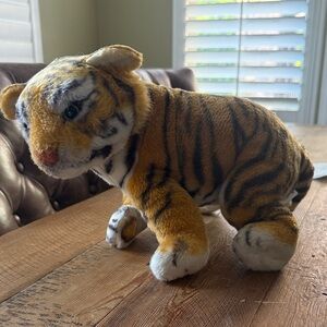 Plush Tiger Toy - Brown and White